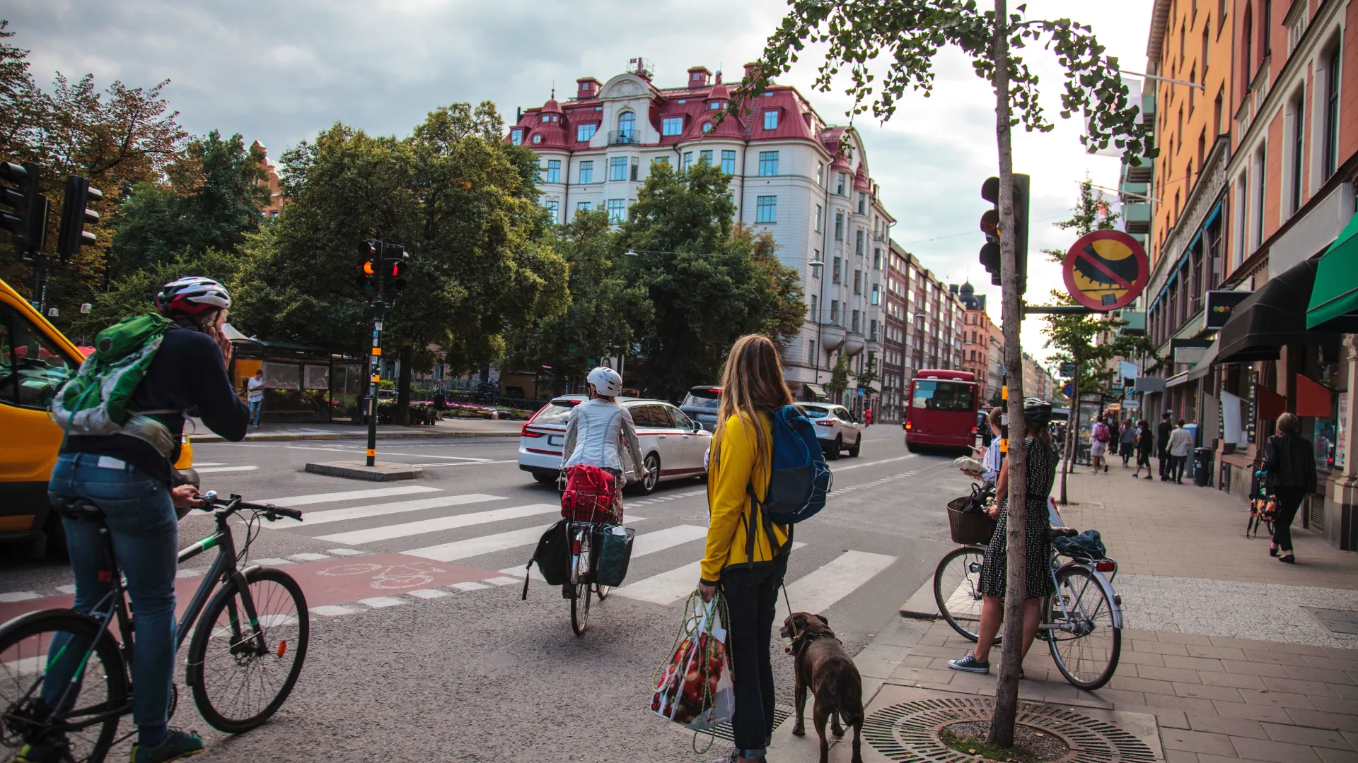 Radfahrer im Stadtverkehr